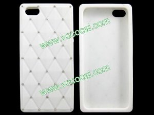 Fashion Bling Protective Silicone Case Cover Skin for iPhone 5 White