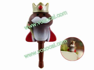 Cute Mushroom King 3.5mm Dustproof Earphone Jack Plug Stopper Cap for iPhone 5