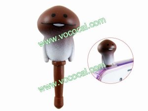 Cute Mushroom Funghi 3.5mm Dustproof Earphone Jack Plug Stopper Cap for iPhone