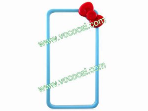 Skyblue 3D Cartoon Bow Hard Bumper Frame Case Cover for iPhone 4 4G 4S