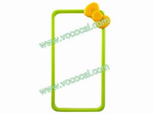 Green Cute 3D Cartoon Bow Hard Bumper Case Cover for iPhone 4 4G 4S