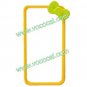 Yellow 3D Butterfly Bow Hard Bumper Case Cover for iPhone 4 4G 4S
