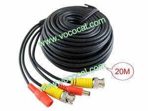 20M BNC/DC Video Power Extension Cable Cord Wire for CCTV Camera