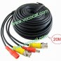 20M BNC/DC Video Power Extension Cable Cord Wire for CCTV Camera
