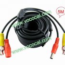 5M BNC/DC Video Power Extension Cable Cord Wire for CCTV Camera