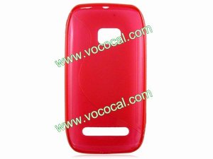 Red S Style TPU Gel Protective Case Cover for Nokia Lumia 710