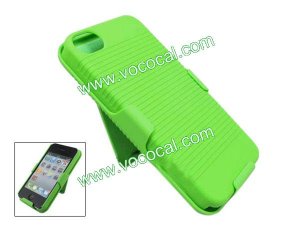 Plastic Holster Stand Combo Case Cover for iPhone 4 4G 4S
