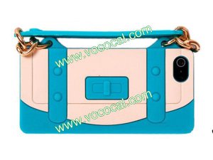 Cute Fancy Soft Silicone Handbag Case Cover Skin for iPhone 5 Light Blue