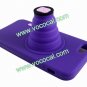 Fashion Silicone 3D Camera Stand Case Cover Skin for iPhone 5 Dark Purple