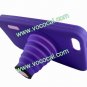Fashion Silicone 3D Camera Stand Case Cover Skin for iPhone 5 Dark Purple