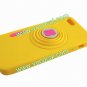 Fashion Silicone 3D Camera Stand Case Cover Skin for iPhone 5 Yellow