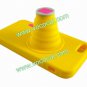 Fashion Silicone 3D Camera Stand Case Cover Skin for iPhone 5 Yellow