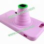 Fashion Silicone 3D Camera Stand Case Cover Skin for iPhone 5 Pink