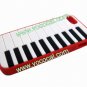 Protective Silicone Piano Key Back Case Cover Skin for iPhone 5 Red