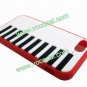 Protective Silicone Piano Key Back Case Cover Skin for iPhone 5 Red