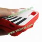 Protective Silicone Piano Key Back Case Cover Skin for iPhone 5 Red
