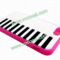 Protective Soft Silicone Piano Key Case Cover Skin for iPhone 5 Peach