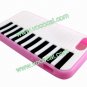 Protective Silicone Piano Key Back Case Cover Skin for iPhone 5 Pink