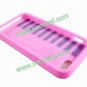 Protective Silicone Piano Key Back Case Cover Skin for iPhone 5 Pink