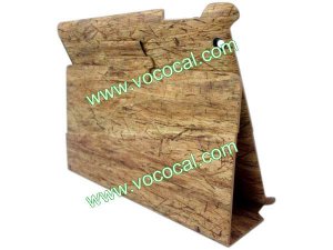 Logs Color Wood Board Leather Stand Case Cover for iPad 3(The New iPad)