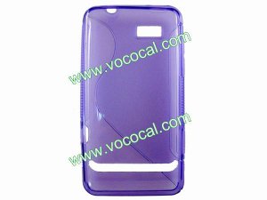 Purple S Style TPU Gel Case Cover Skin for Motorola XT681