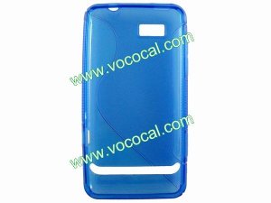 Blue S Style TPU Gel Case Cover Skin for Motorola XT681