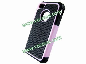 Pink Honeycomb Silicone Plastic Hard Case Cover for iPhone 4 4G 4S 4GS
