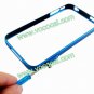 Blue Aluminium Metal Bumper Case Cover Stylus Pen for iPhone 4 4G 4S