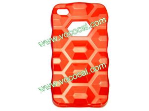Red 3D Diamond Shockproof Crystal TPU Case Cover for iPhone 4 4G 4S