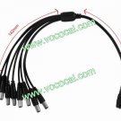 1 Female to 8 Male CCTV Security Camera Power Cable Wire Cord