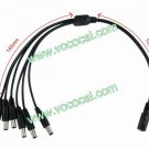 1 Female to 6 Male CCTV Camera Power Supply Cable Cord