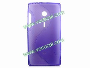 Purple S Style TPU Protective Case Cover for Sony Xperia Ion LT28at
