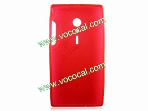 Red S Style TPU Protective Case Cover for Sony Xperia Ion LT28at