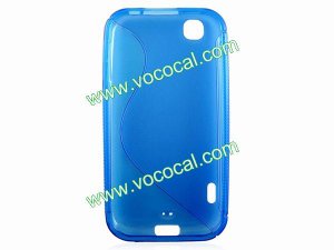 Blue S Style TPU Protective Case Cover for LG E730 Optimus Sol Victor