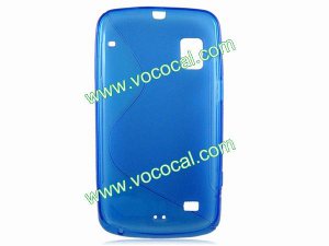 Blue S Style TPU Gel Protective Case Back Cover for ZTE N860