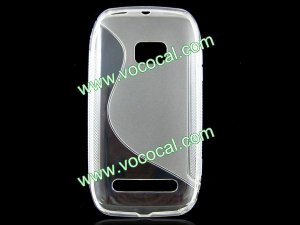 Clear S Style TPU Gel Protective Case Cover for Nokia Lumia 710