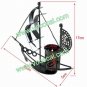 Metal Craft Gift Sailboat Boat Ship Pen Brush Holder Container Pot