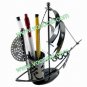 Metal Craft Gift Sailboat Boat Ship Pen Brush Holder Container Pot