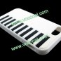 Fashion Protective Silicone Piano Key Case Cover Skin for iPhone 5 White