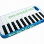 Protective Silicone Piano Key Back Case Cover Skin for iPhone 5 Sky Blue