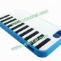 Protective Silicone Piano Key Back Case Cover Skin for iPhone 5 Sky Blue