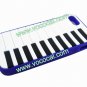 Protective Silicone Piano Key Back Case Cover Skin for iPhone 5 Dark Blue