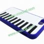 Protective Silicone Piano Key Back Case Cover Skin for iPhone 5 Dark Blue