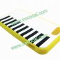 Fashion Protective Silicone Piano Key Case Cover Skin for iPhone 5 Yellow