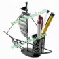 Metal Craft Gift Model Sailboat Boat Ship Pen Brush Holder Container Pot