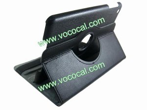360 Rotating PU Leather Flip Stand Case Cover Skin for iPad Mini Black