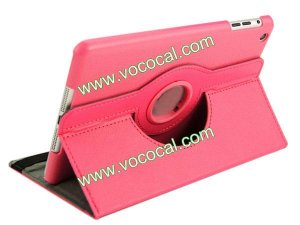 360 Rotating PU Leather Flip Stand Case Cover Skin for iPad Mini Rose