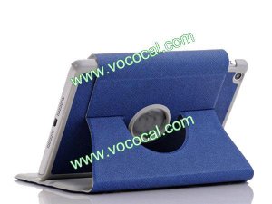 360 Rotating PU Leather Protective Stand Case Cover Skin for iPad Mini Dark Blue