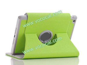 360 Rotating PU Leather Protective Stand Case Cover Skin for iPad Mini Green
