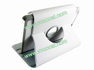360 Rotating PU Leather Protective Stand Case Cover Skin for iPad Mini White